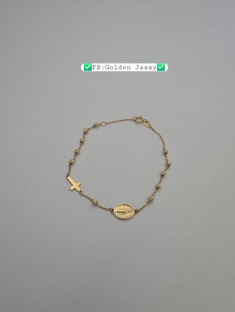 18K Real Gold Rosary Bracelet